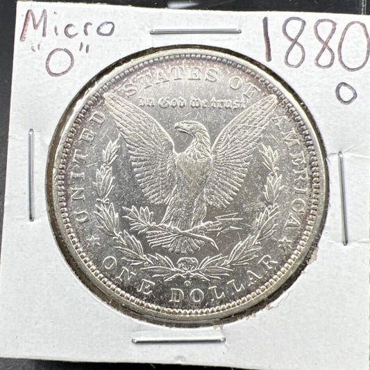 1880 O $1 Morgan Silver Dollar Coin Micro o Vam AU Details