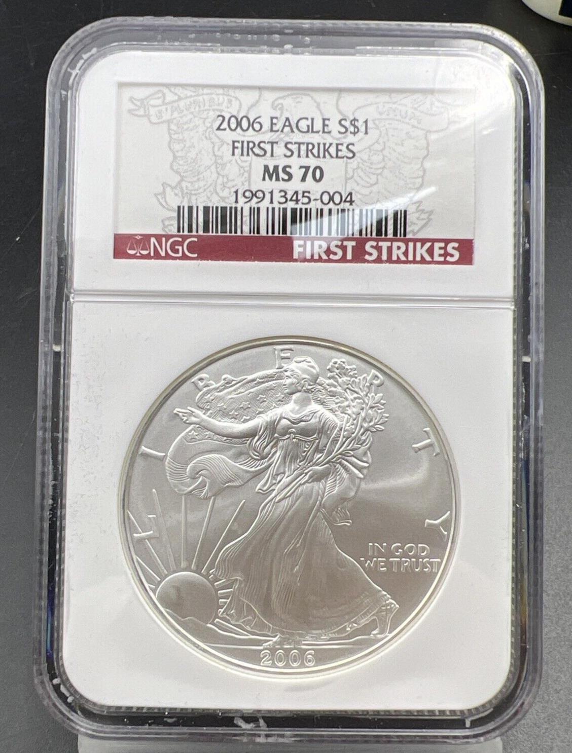 2006 1 oz American Silver Eagle $1 NGC Certified MS70 First Strikes