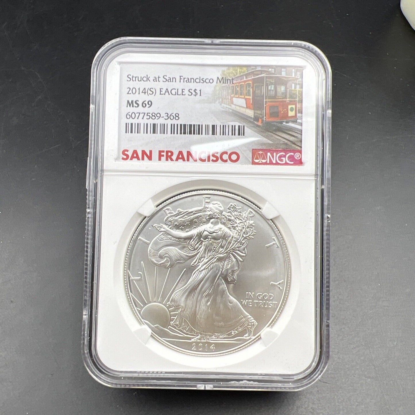 2014 S 1 oz American Silver Eagle $1 NGC Certified MS69 San Francisco Holder