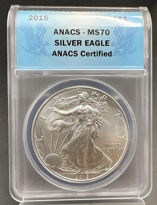 2015 1 oz American Silver Eagle $1 ANACS Certified MS70