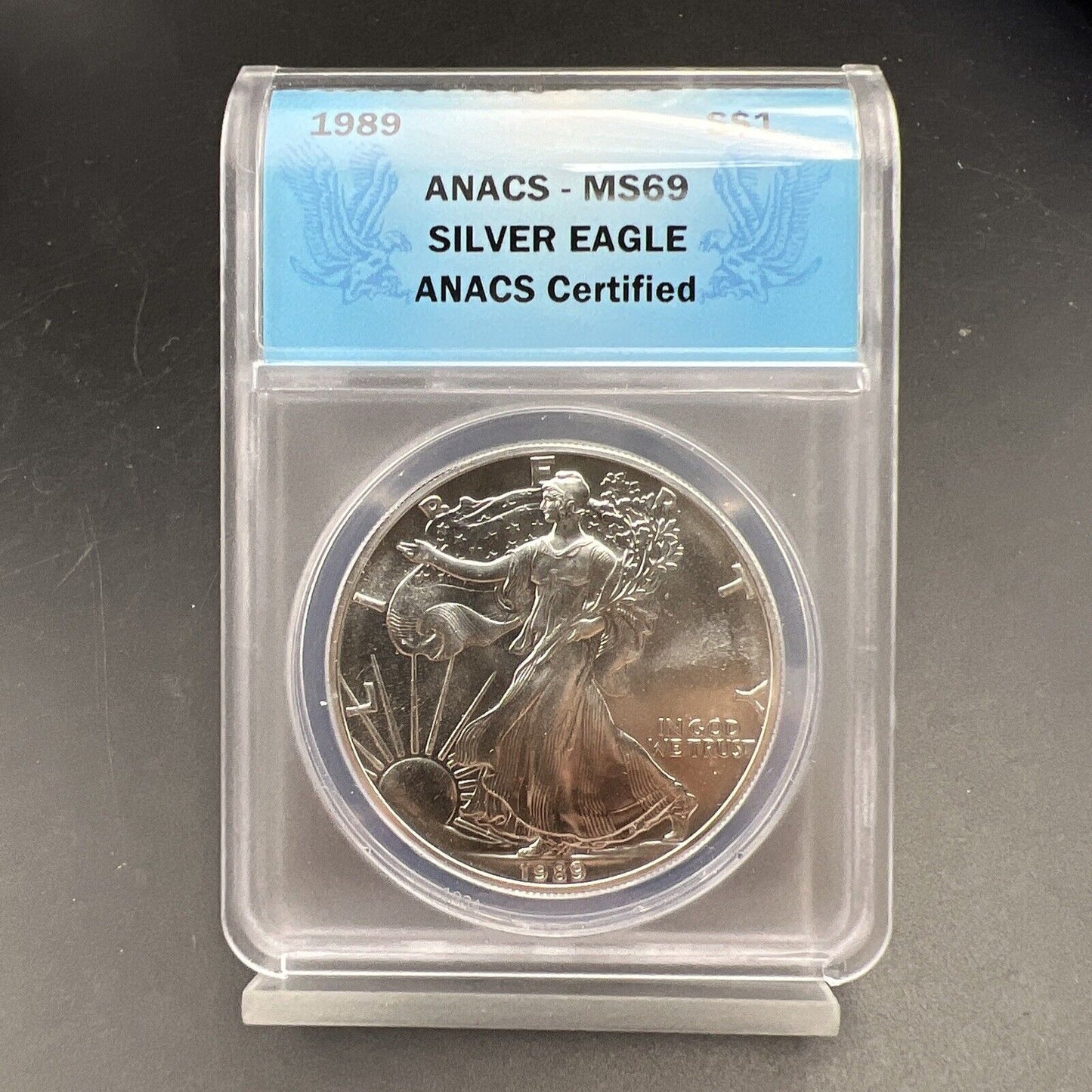 1989 1 oz American Silver Eagle $1 ANACS Certified MS69