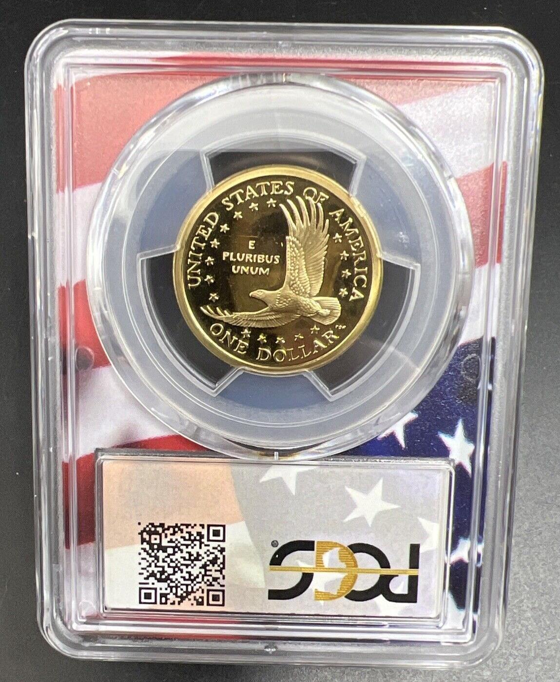 2005 S Sacagawea Native Dollar PCGS PR69 DCAM USA Flag Holder