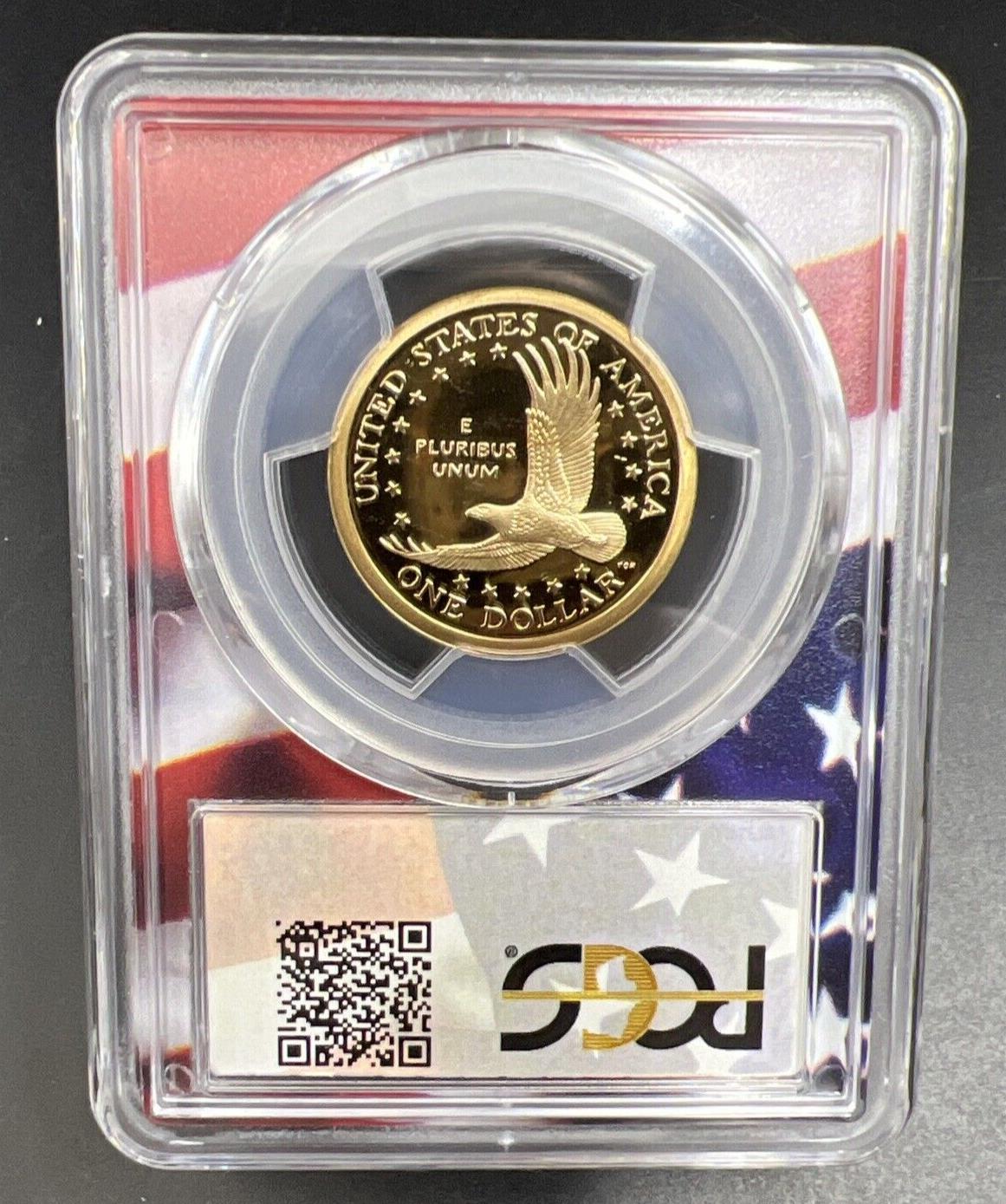 2001 S Sacagawea Native Dollar PCGS PR69 DCAM USA Flag Holder