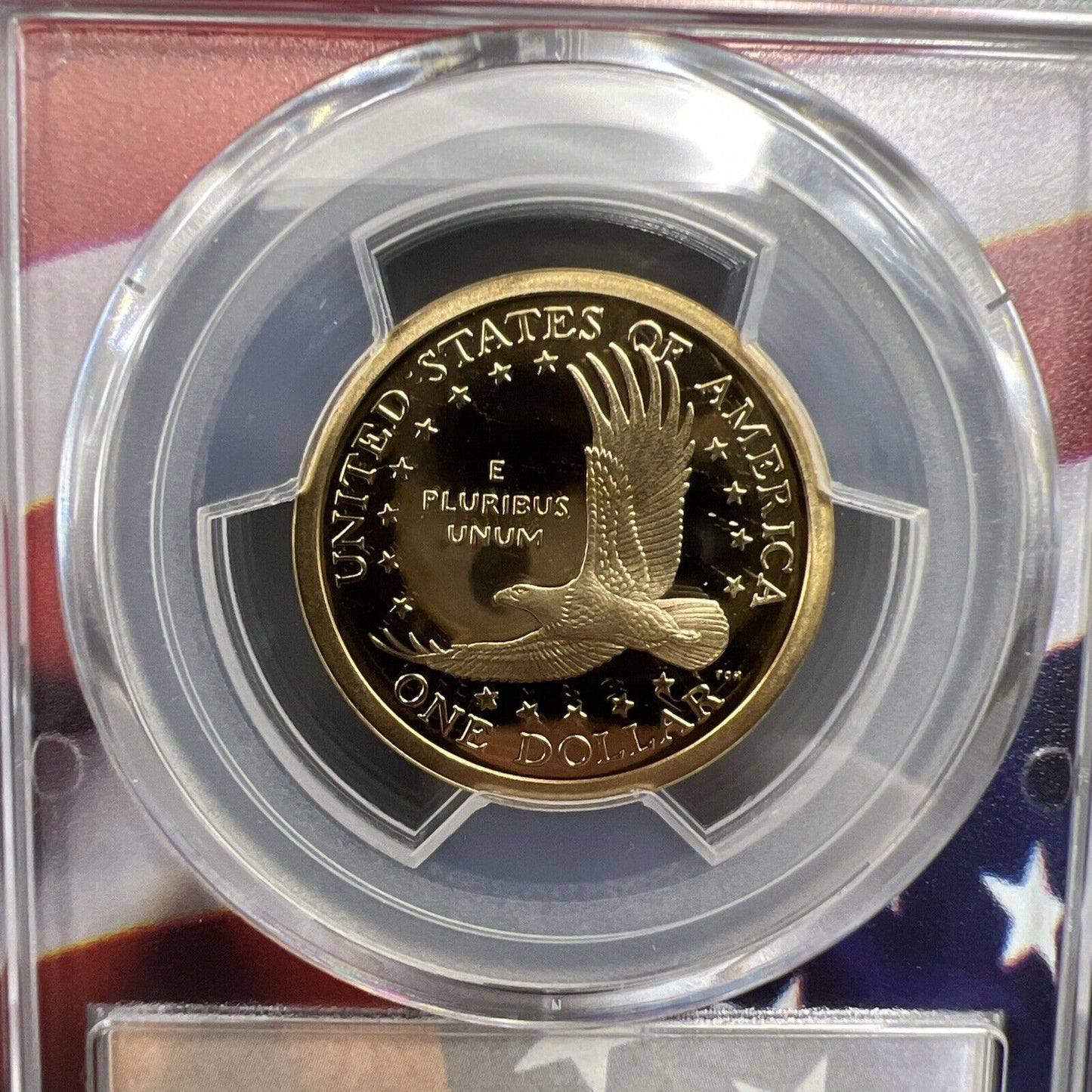 2001 S Sacagawea Native Dollar PCGS PR69 DCAM USA Flag Holder