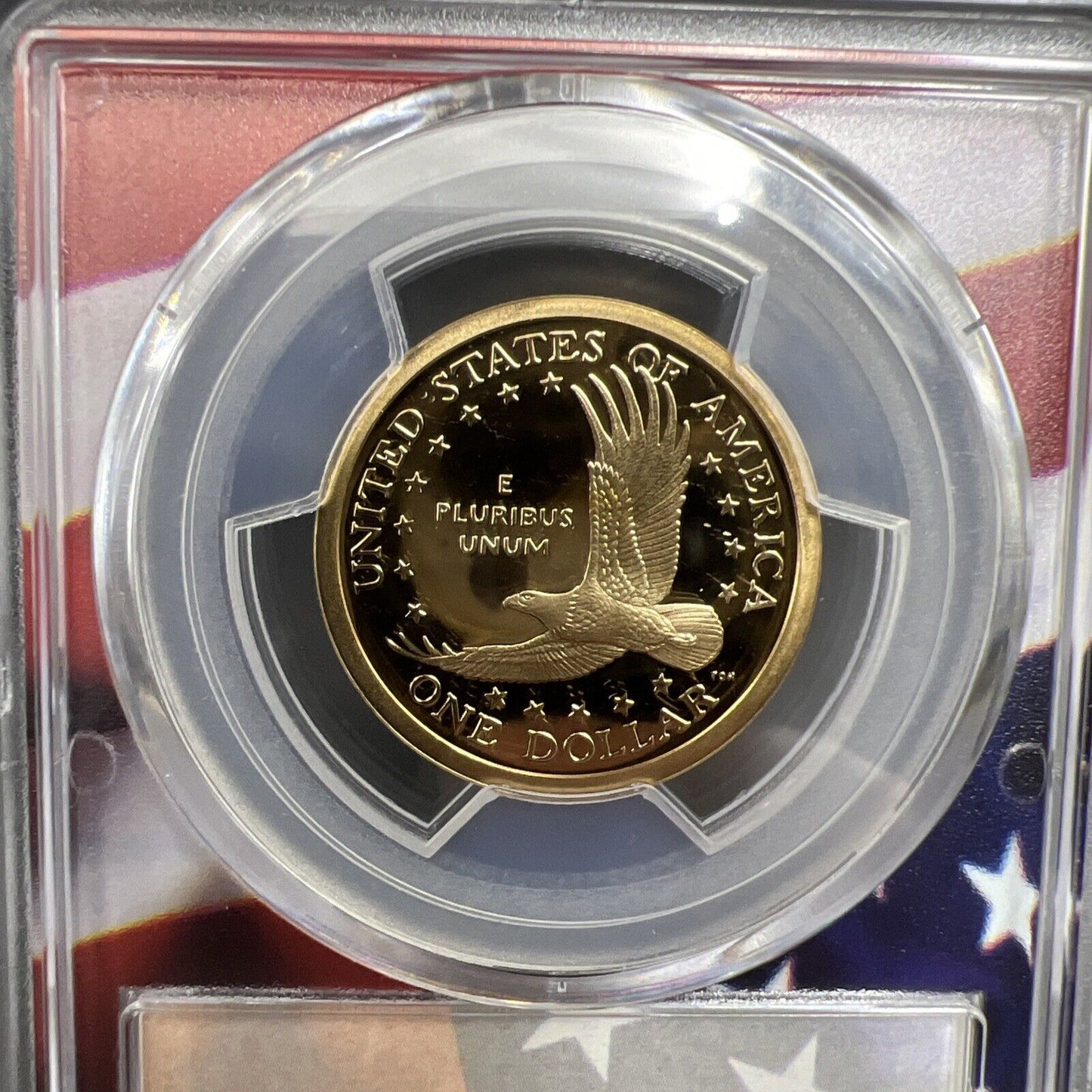 2001 S Sacagawea Native Dollar PCGS PR69 DCAM USA Flag Holder