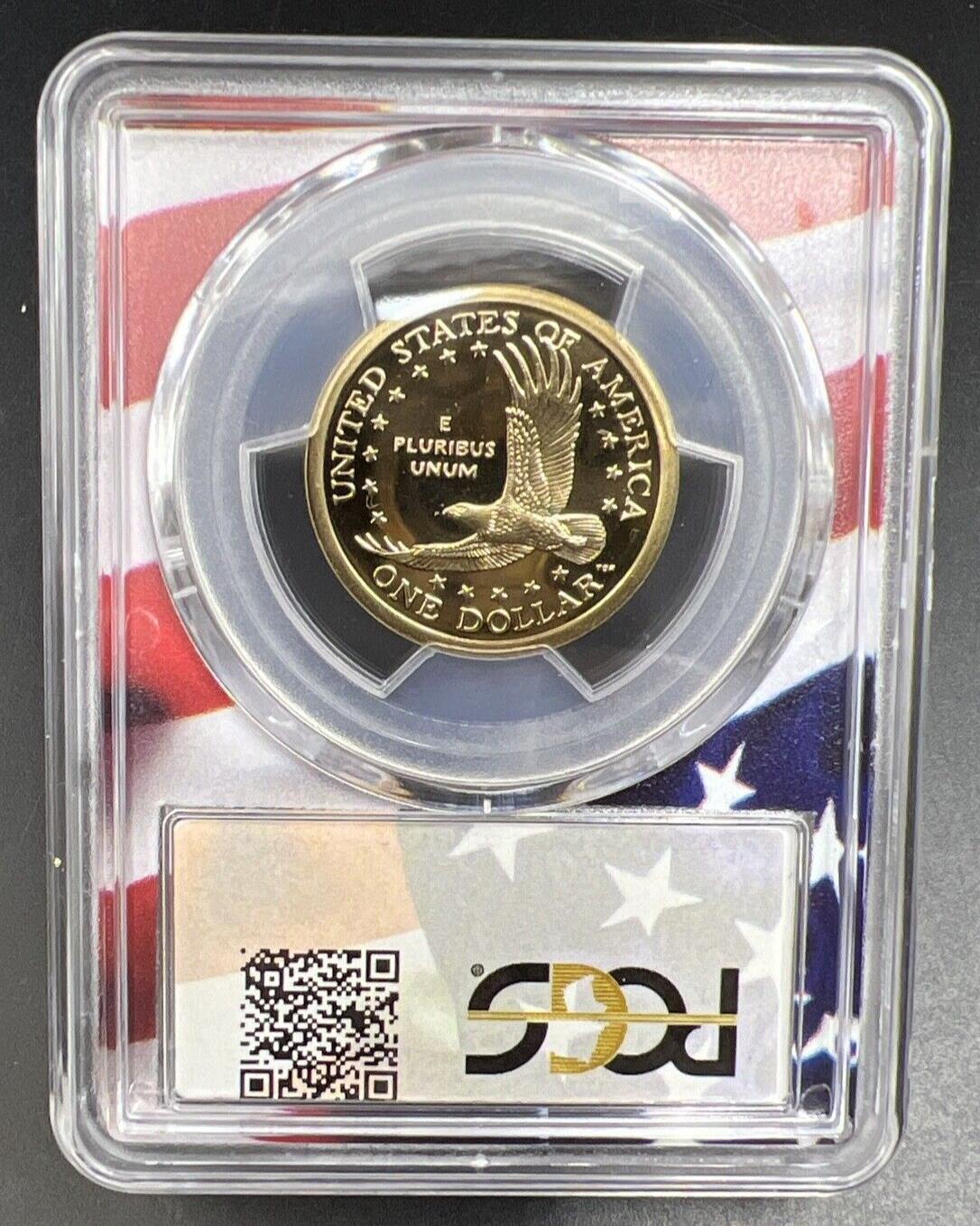 2002 S Sacagawea Native Dollar PCGS PR69 DCAM USA Flag Holder