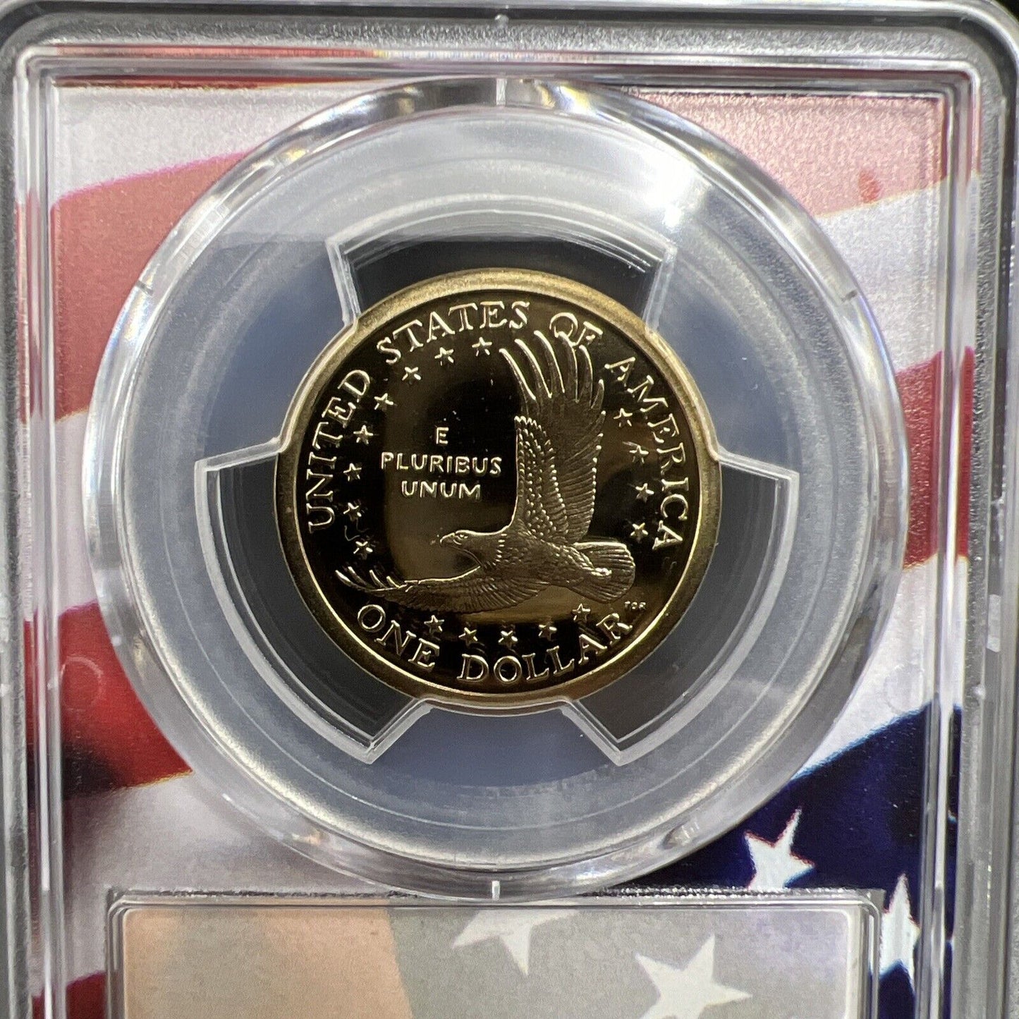 2002 S Sacagawea Native Dollar PCGS PR69 DCAM USA Flag Holder