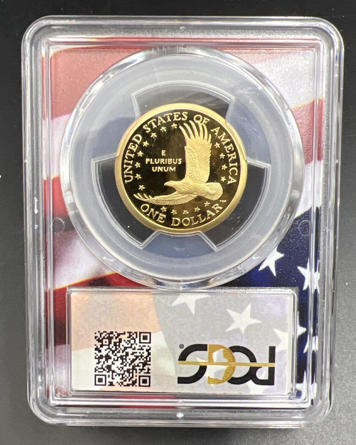 2007 S Sacagawea Native Dollar PCGS PR69 DCAM USA Flag Holder