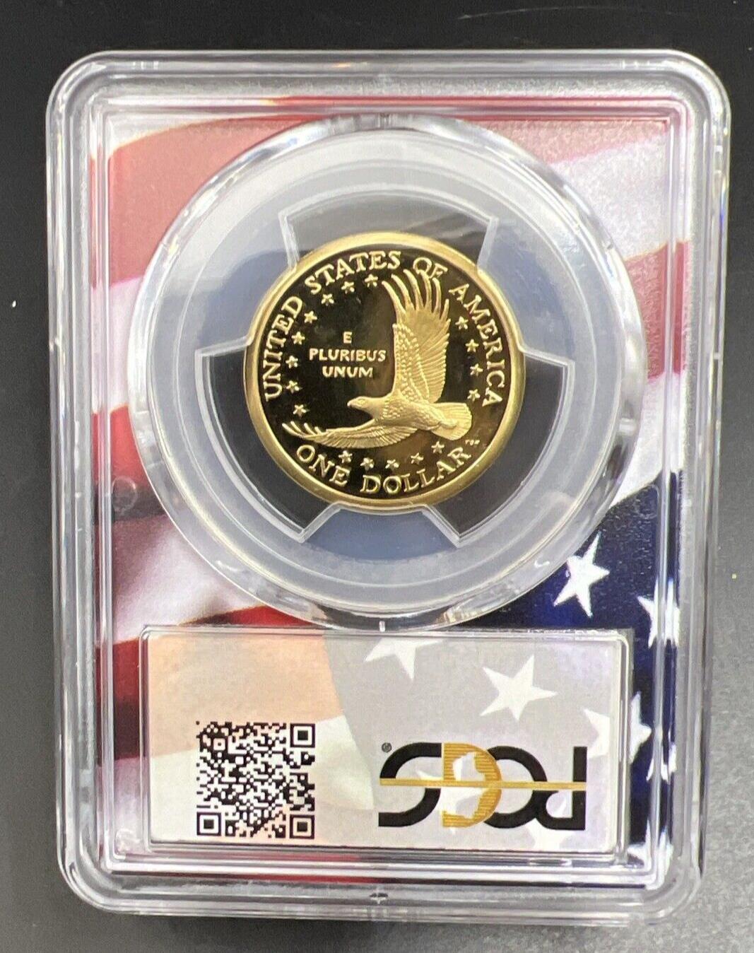 2003 S Sacagawea Native Dollar PCGS PR69 DCAM USA Flag Holder