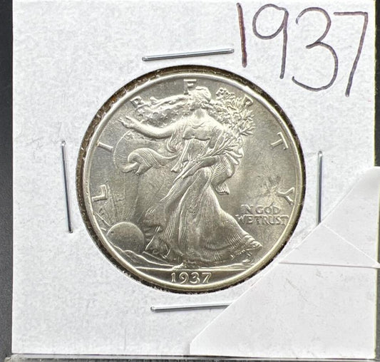 1937 P 50C Walking Liberty Half Dollar Choice / GEM BU UNC Uncirculated