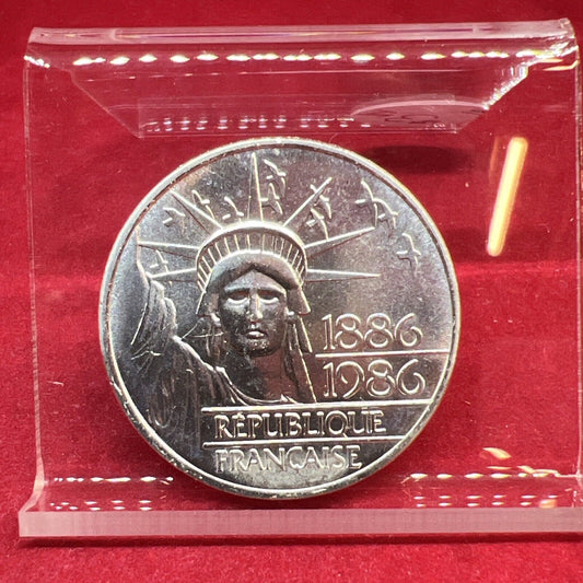 1986 France 100 Francs Statue of Liberty Piedfort CH BU Unc