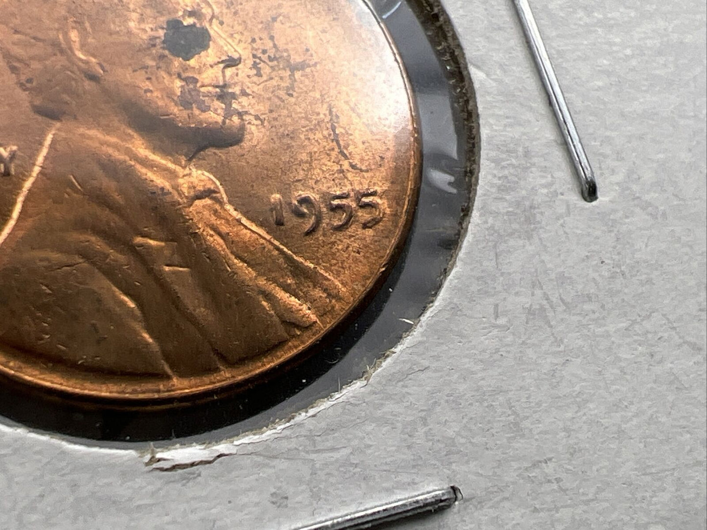 1955 P 1c Lincoln Wheat Cent Penny Coin Poor Man Strike Double Die BU RB #L2024