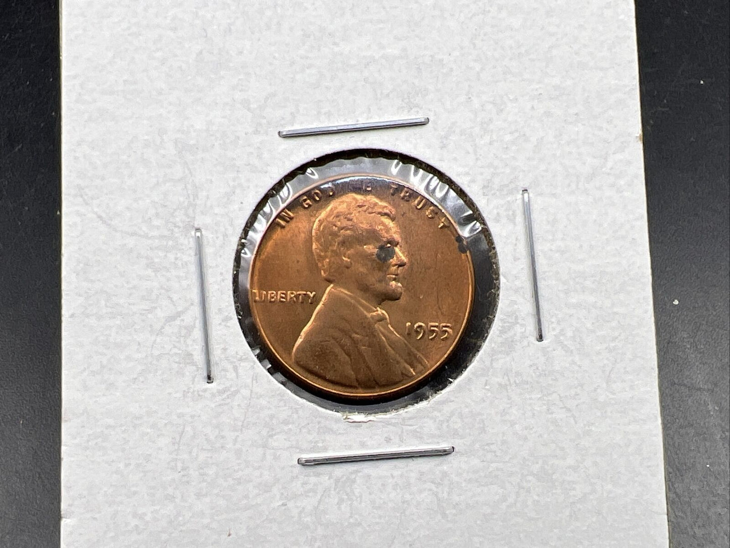 1955 P 1c Lincoln Wheat Cent Penny Coin Poor Man Strike Double Die BU RB #L2024