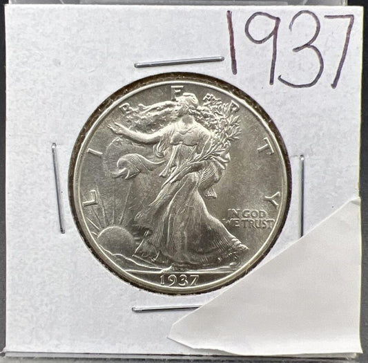 1937 P 50C Walking Liberty Half Dollar Choice BU UNC Uncirculated