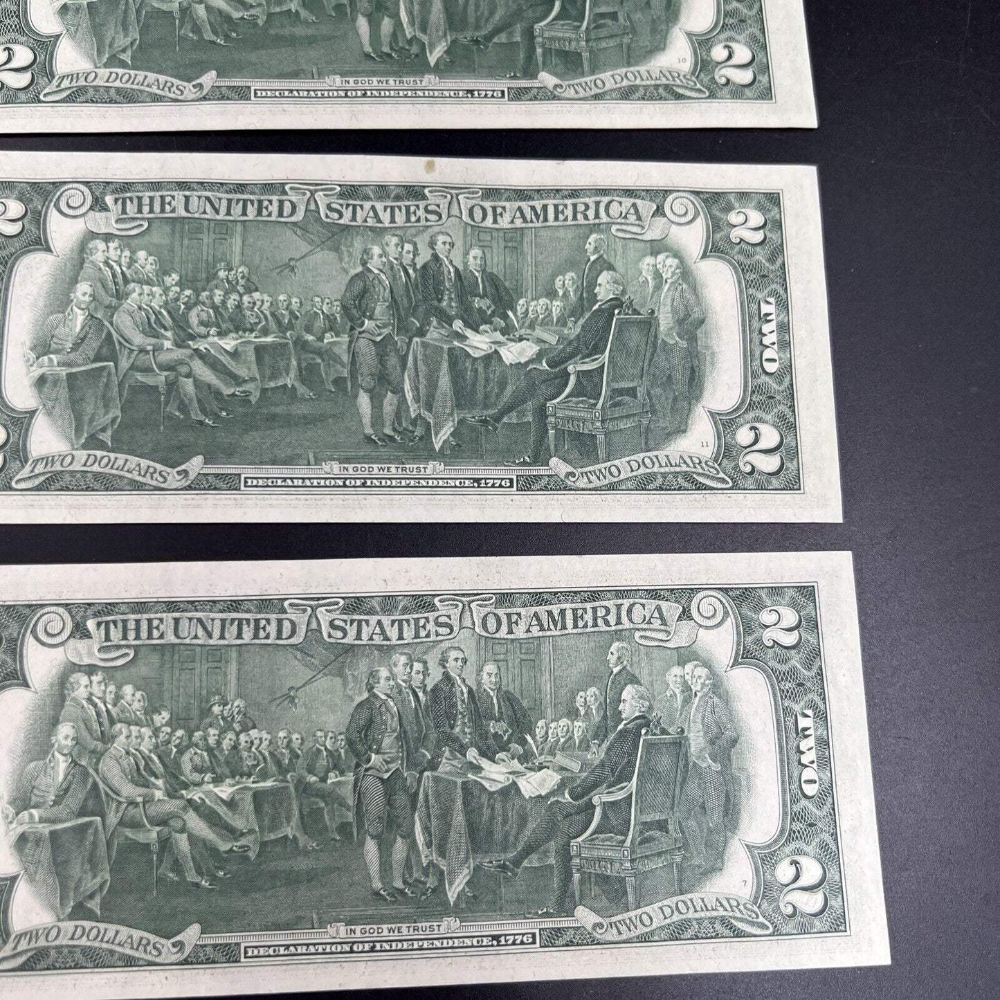 4 Consecutive 1976 $2 Two Dollar Bicentennial Bill Federal Reserve Notes UNC #94