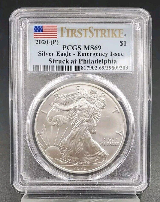 2020 P 1 OZ ASE American Silver Eagle Coin PCGS MS69 Emergency Issue #9203