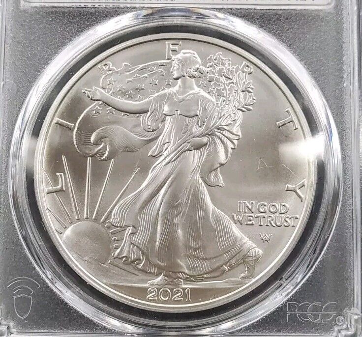 2021 W 1 oz ASE American Silver Eagle PCG MS69 First Strike- Type 2