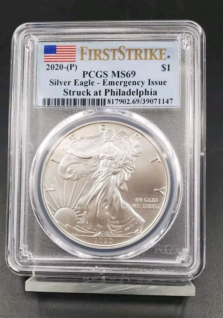 2020 P 1 OZ ASE American Silver Eagle Coin PCGS MS69  Emergency Issue #1147