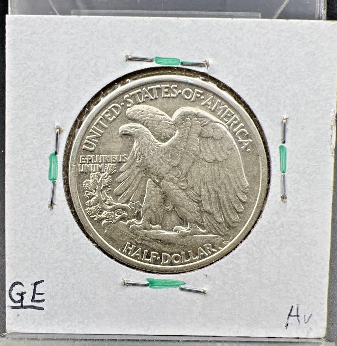 1937 P 50C Walking Liberty Half Dollar AU Details Circ #HAU