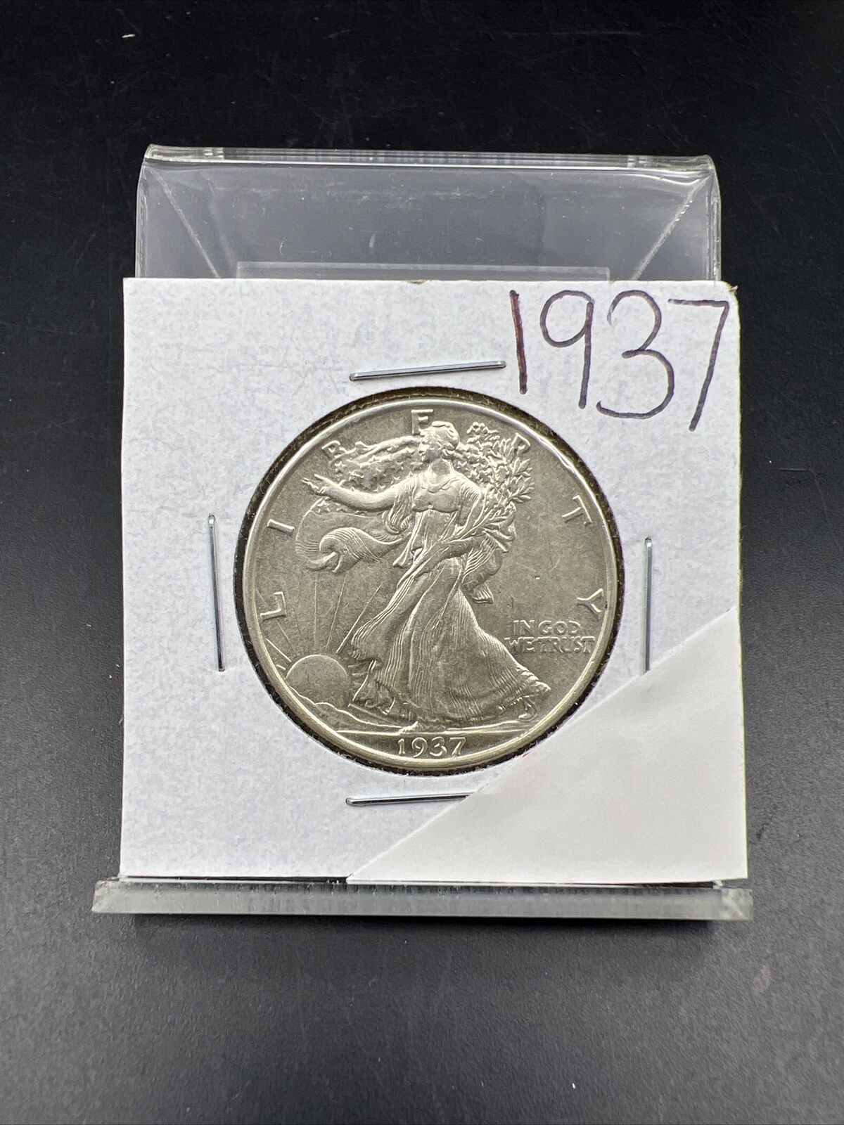 1937 P 50C Walking Liberty Half Dollar AU Details Circ #HAU