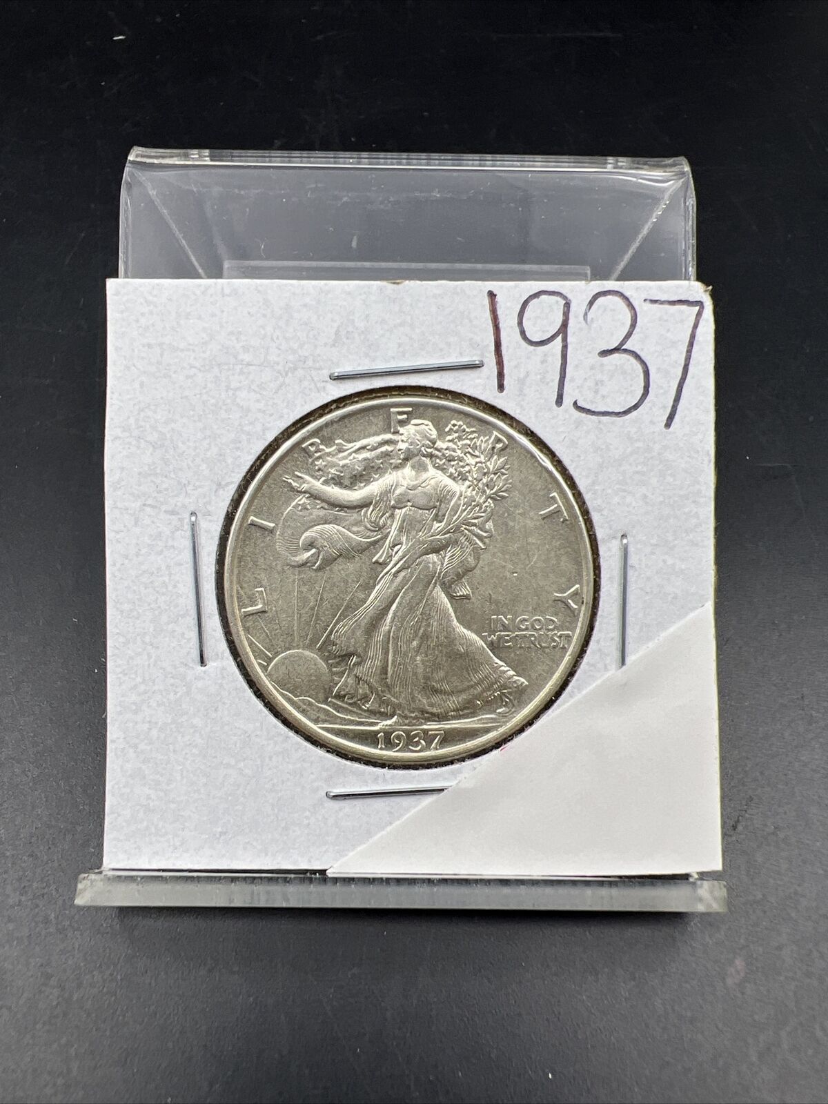 1937 P 50C Walking Liberty Half Dollar AU Details Circ #HAU