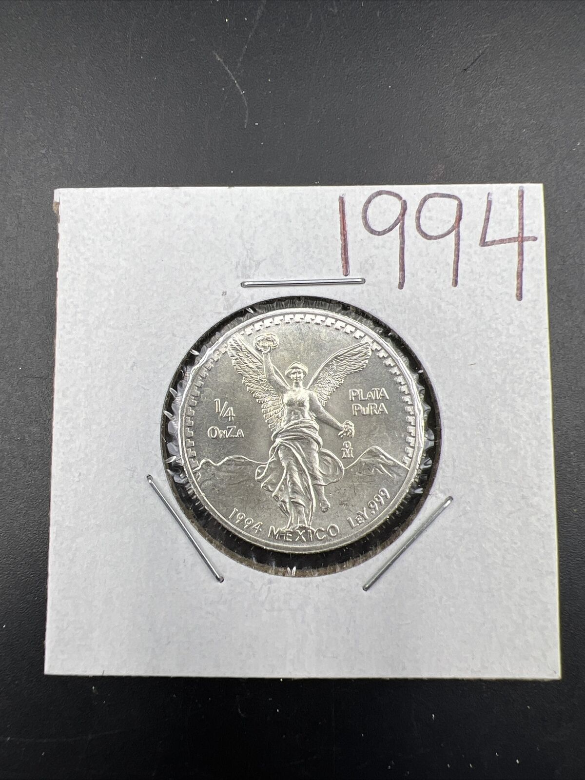 1994 Mexico 1/4 Ounce .999 Silver Round Libertad Ley Plata Pura Coin #62324