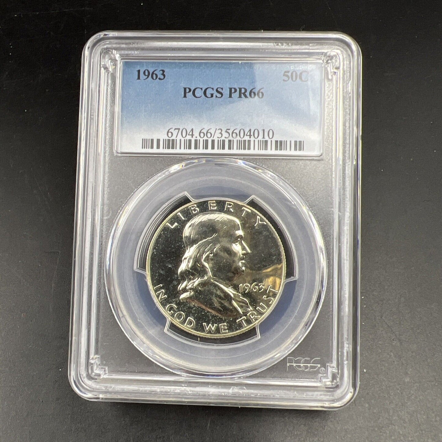 1963 US Franklin Silver Half Dollar Coin PCGS PR66 Gem Proof Certified