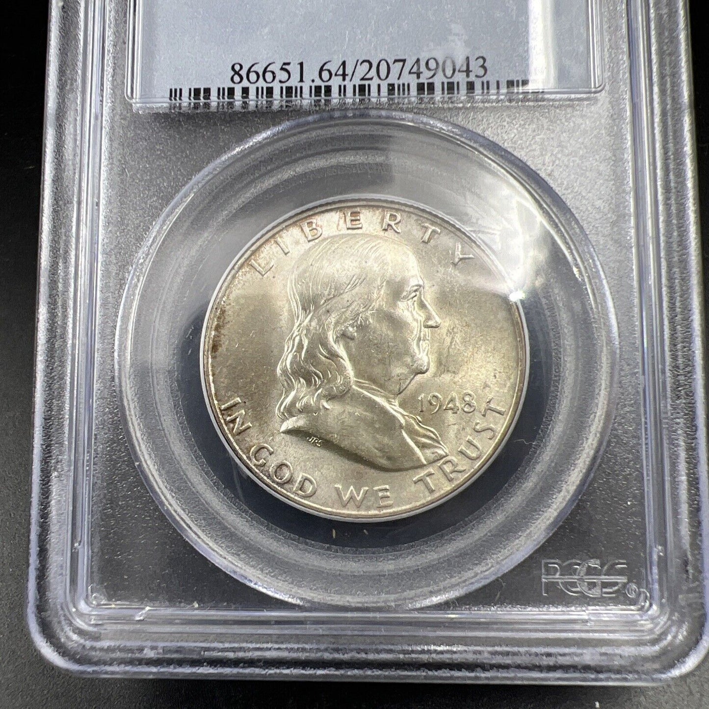 1948 P US Franklin Silver Half Dollar Coin PCGS MS64 CH BU FBL Full Bell Line