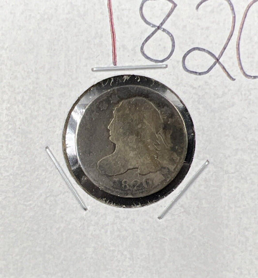 1820 10c Bust Silver Dime Coin Fair / AG About Good