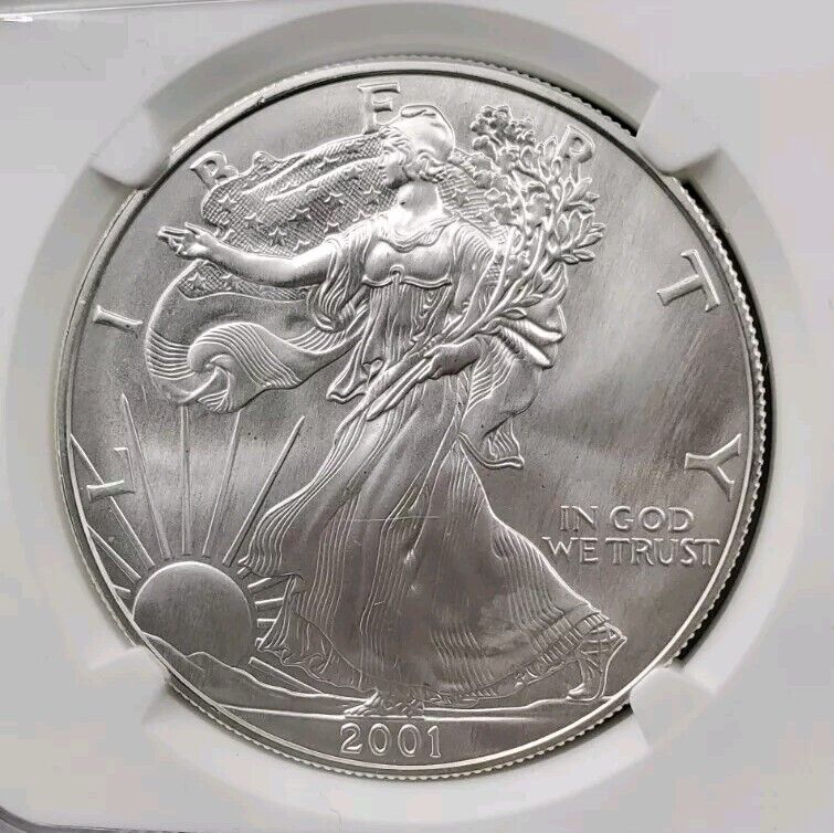 2001  1 oz .999 American Silver Eagle Coin Certified NGC MS69