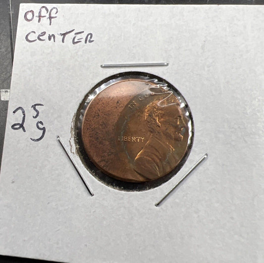 Off Center Lincoln Memorial Cent Coin ND Copper Plated Zinc AU/UNC RB