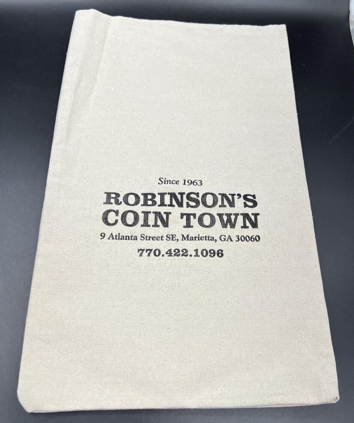 17 X 11 Inch Robinson's Coin Town Heavy Duty Cotton Cloth Bag - New