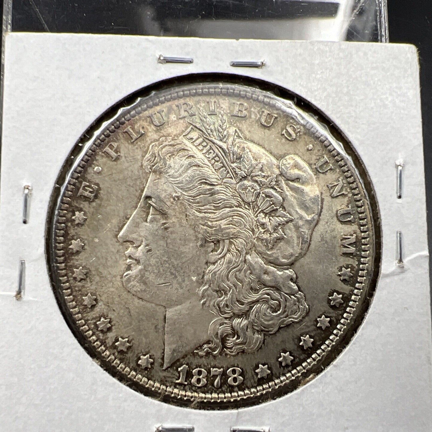 1878 P $1 Morgan Silver Dollar Coin VAM 33 7/8 Weak TF Variety AU About UNC