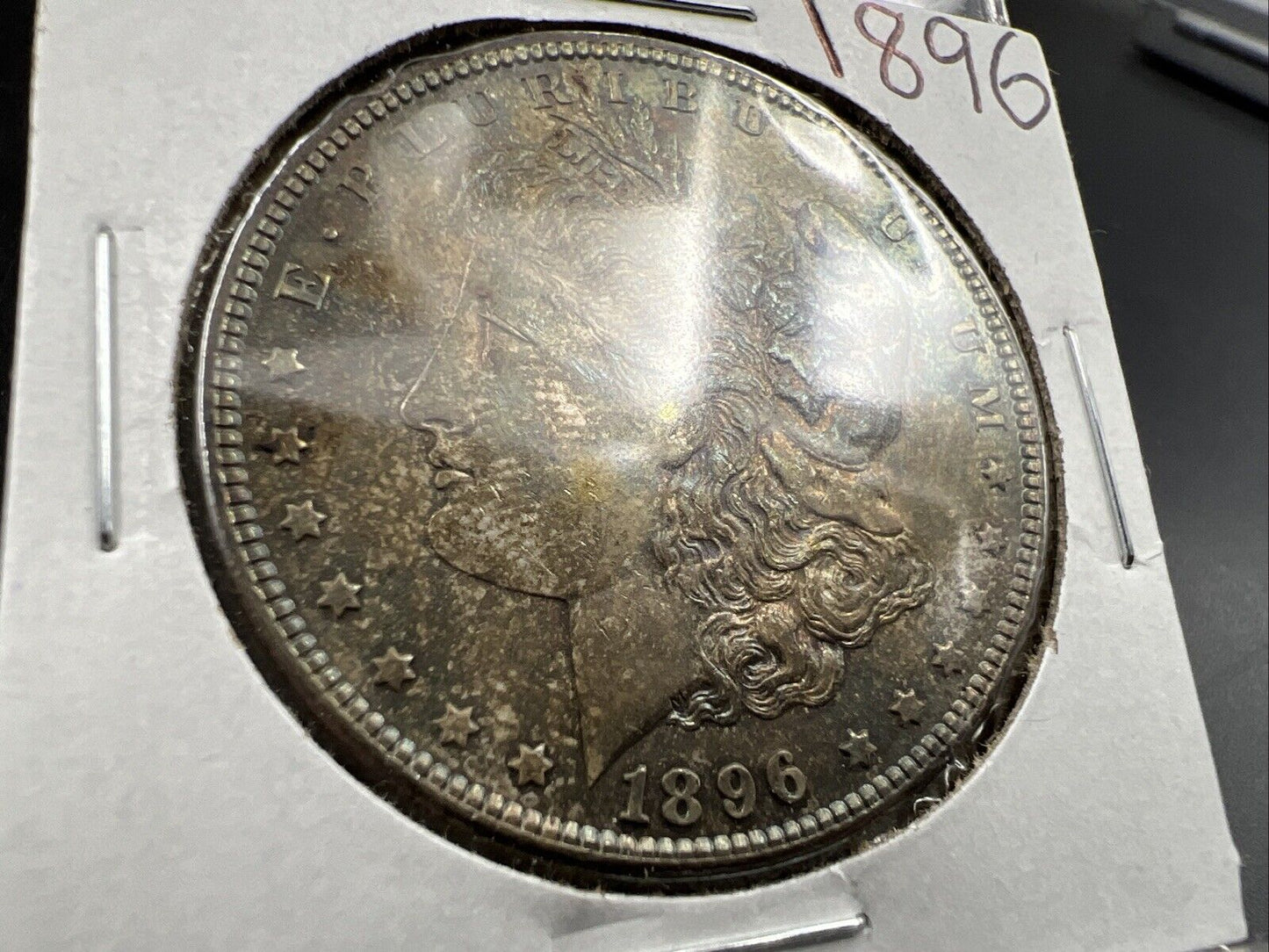 1896 P $1 Morgan silver Dollar Coin BU UNC Uncirculated Neat Toning Toner