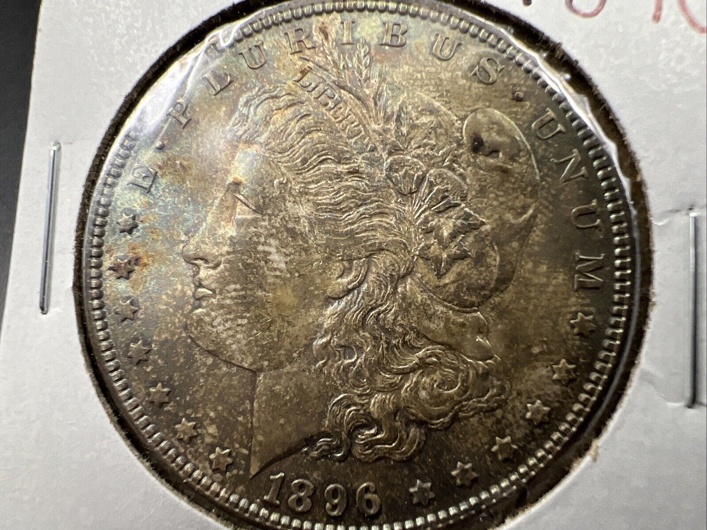 1896 P $1 Morgan silver Dollar Coin BU UNC Uncirculated Neat Toning Toner