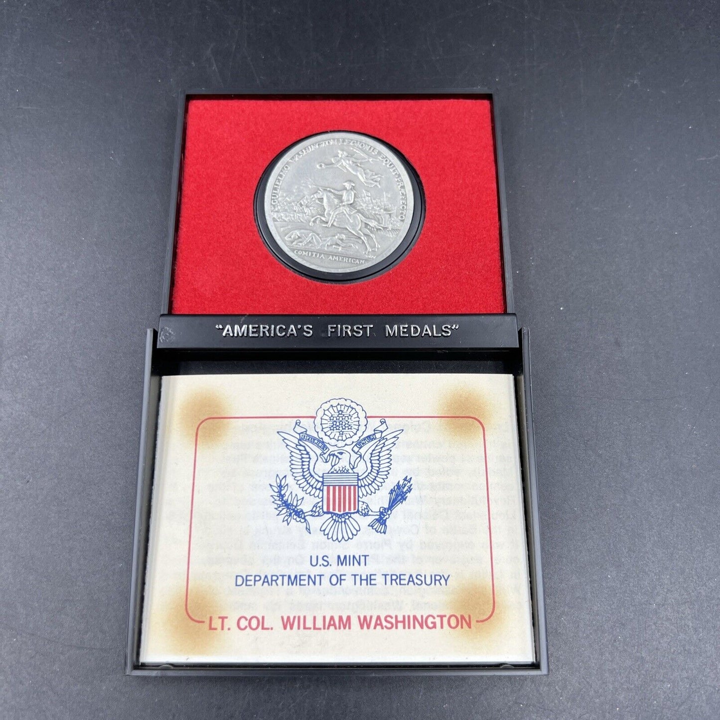 Lt. Col. William Washington Americas First Medals Pewter Medal in Case