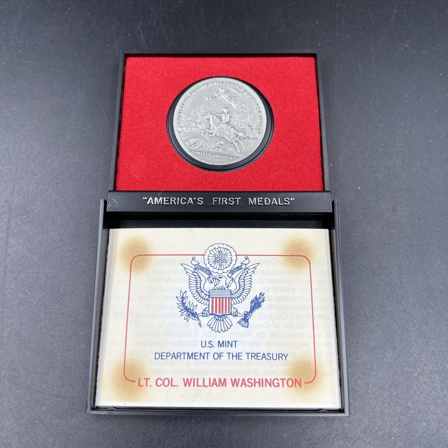 Lt. Col. William Washington Americas First Medals Pewter Medal in Case