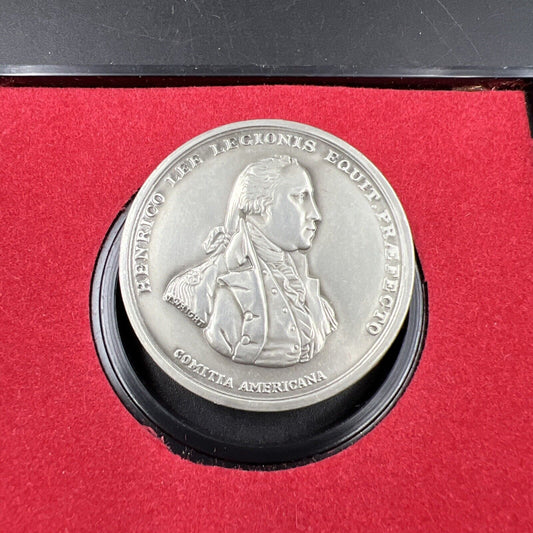 MAJOR HENRY LEE Americas First Medals Pewter Medal in Case
