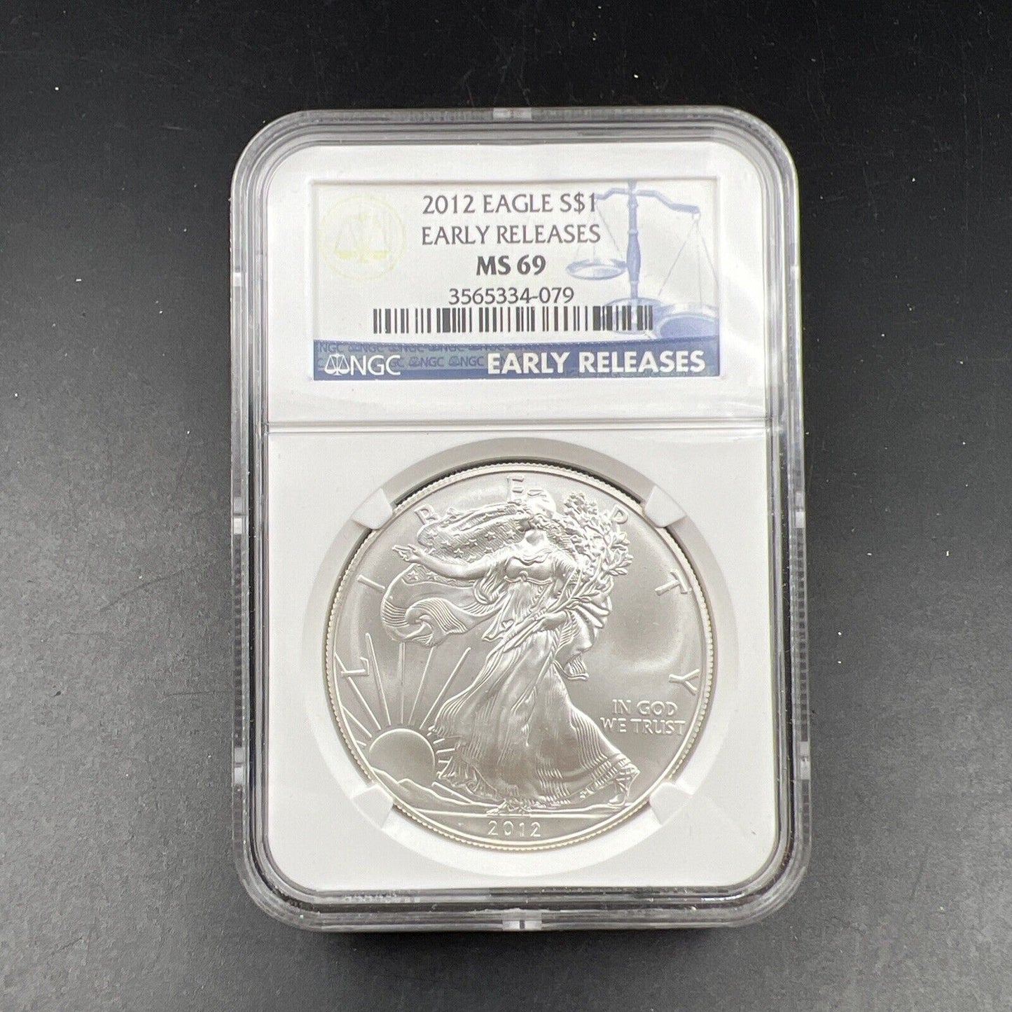 2012 1 oz .999 American Silver Eagle Coin NGC Certified MS69 Early Releases