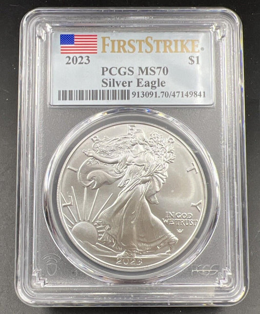 2023 1 Oz ASE American Silver Eagle Coin PCGS MS70 First Strike #841