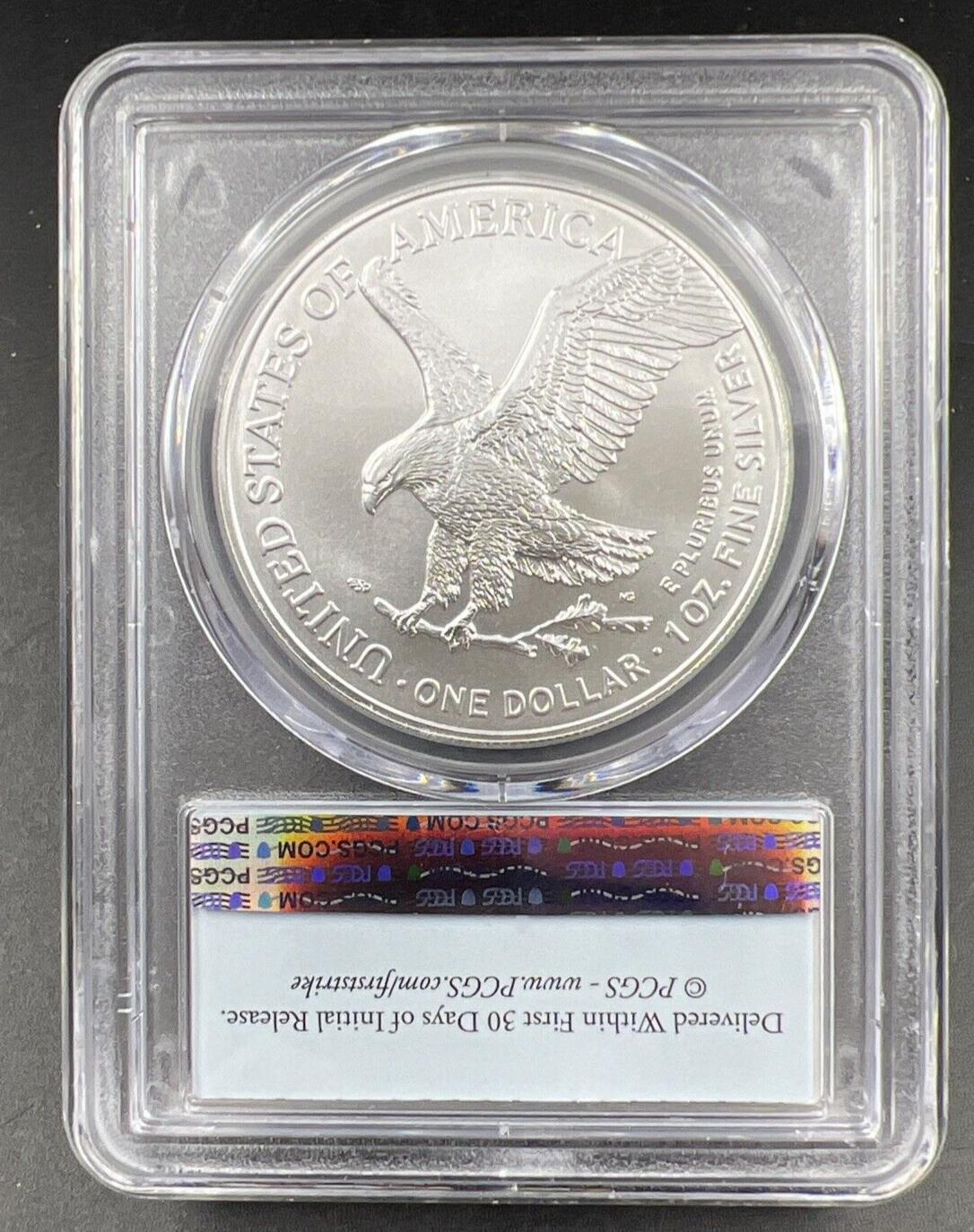 2023 1 Oz ASE American Silver Eagle Coin PCGS MS70 First Strike #841