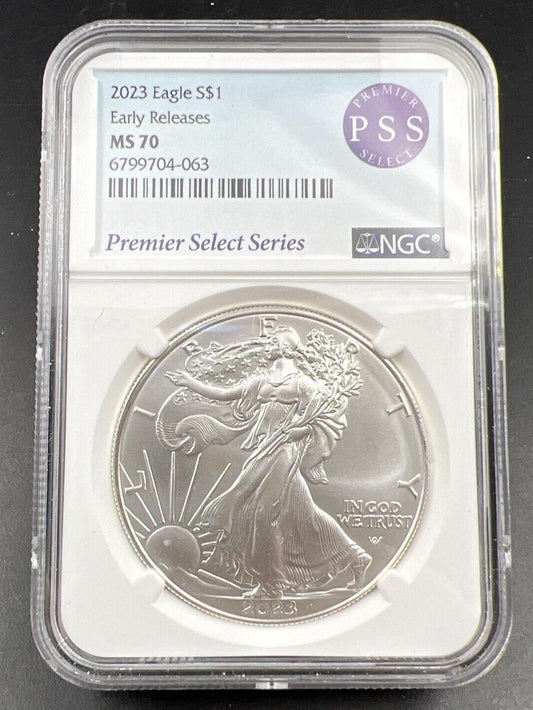 2023 1 Oz ASE American Silver Eagle Coin NGC MS70 PSS Series #063 Early Releases