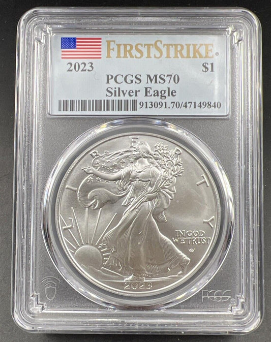 2023 1 Oz ASE American Silver Eagle Coin PCGS MS70 First Strike #840