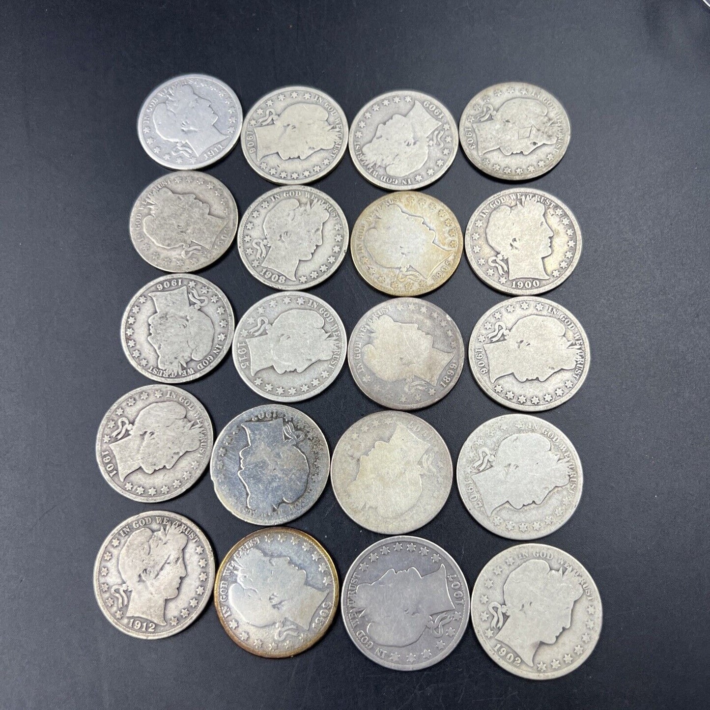 $10 FV Barber Silver Half Dollar Coin Roll Cull/AG/G + 90% silver 20 Coins #A