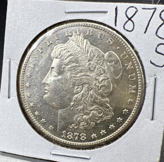 1878 S $1 Morgan Silver Dollar Coin BU UNC Uncirculated San Francisco Mint #A