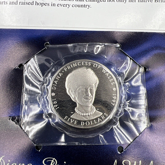 1997 Marshall Islands Princess Diana Commemorative $5 Coin