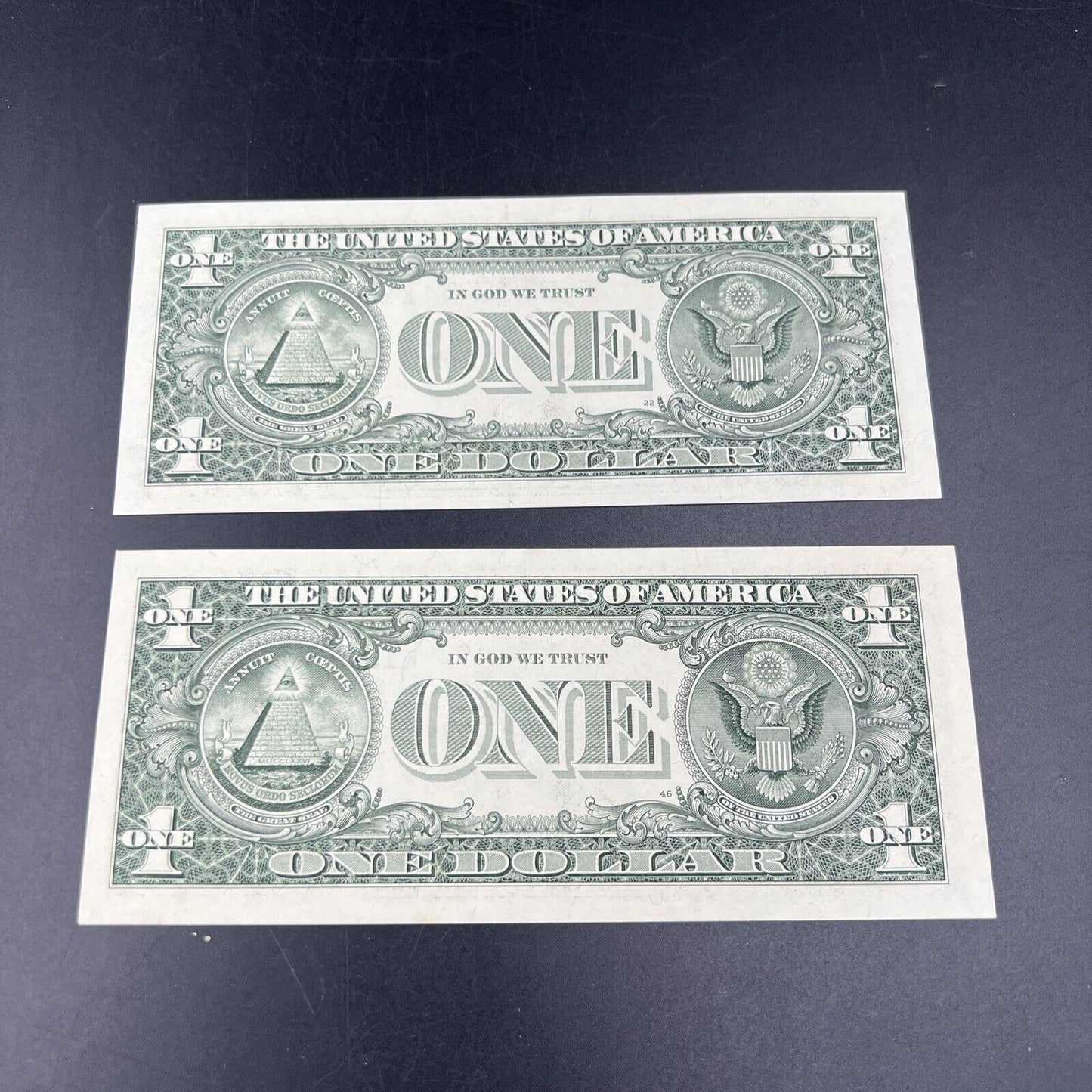 Lot of 2 1988 A $1 FRN One Dollar Federal Reserve Note Choice UNC #780