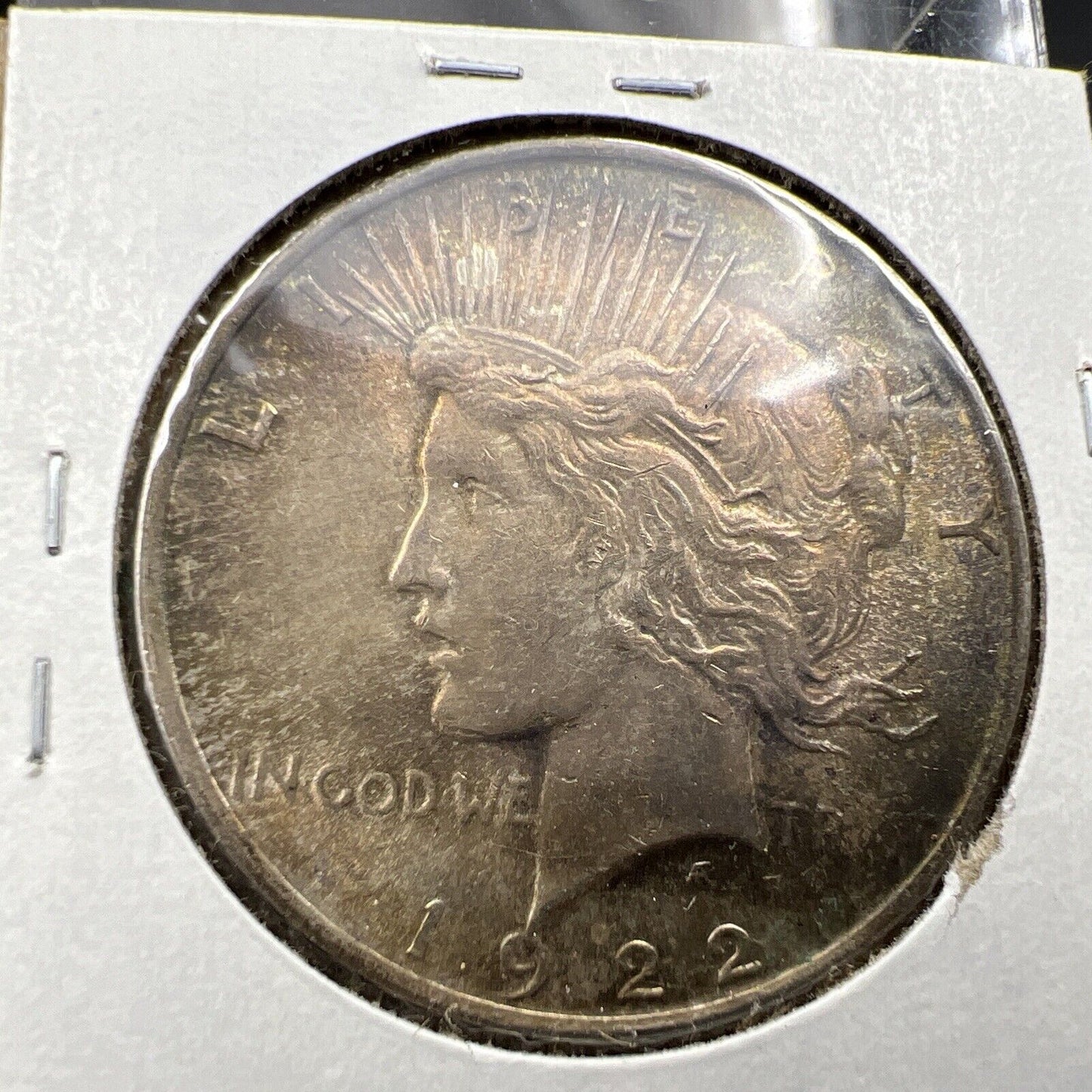 1922 P $1 Peace Silver Dollar Coin Choice AU About UNC Nice Toning Toner