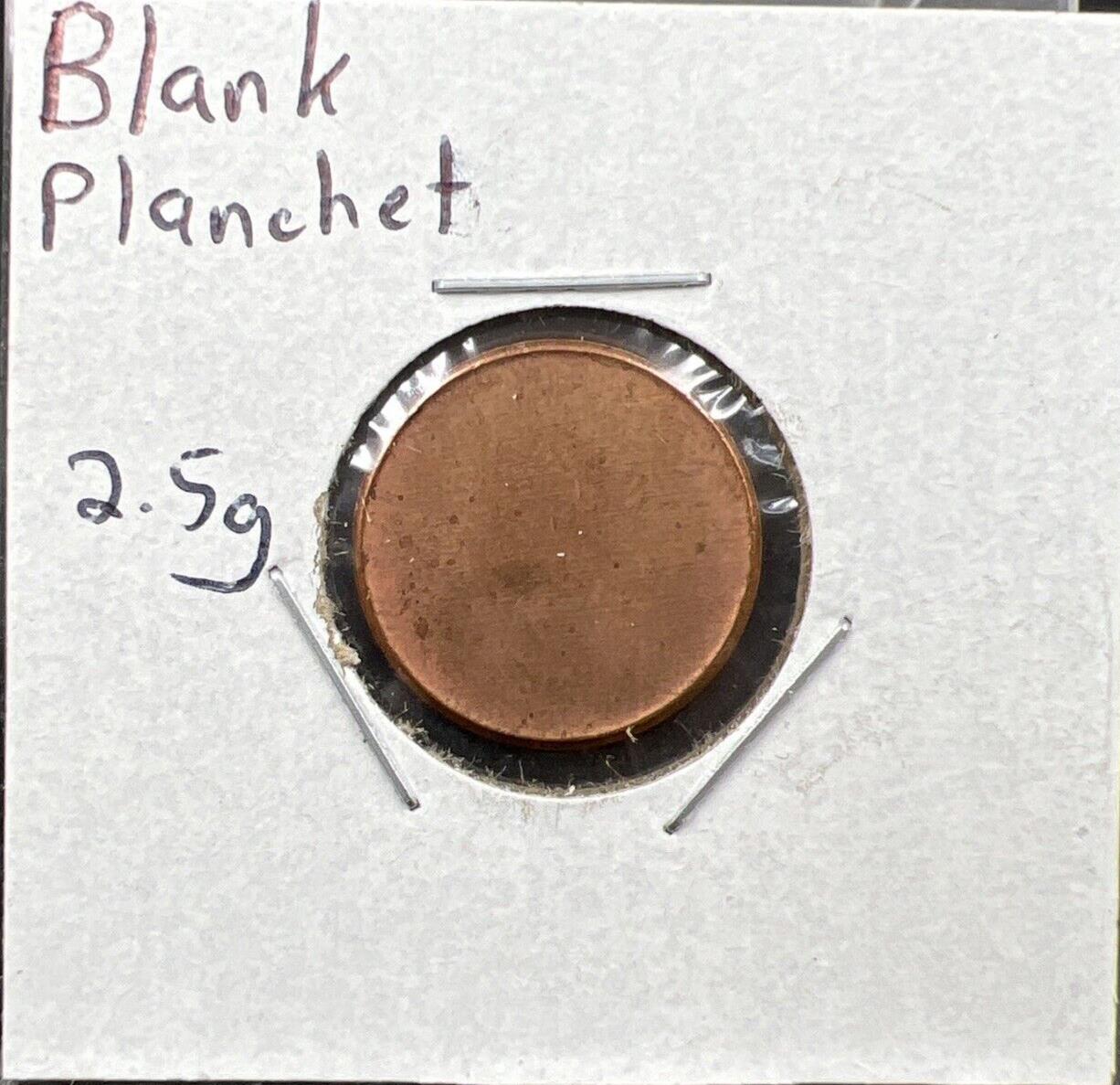 1c Copper Plated Zinc Lincoln Memorial / Shield Cent Planchet 2.5 grams UNC RB