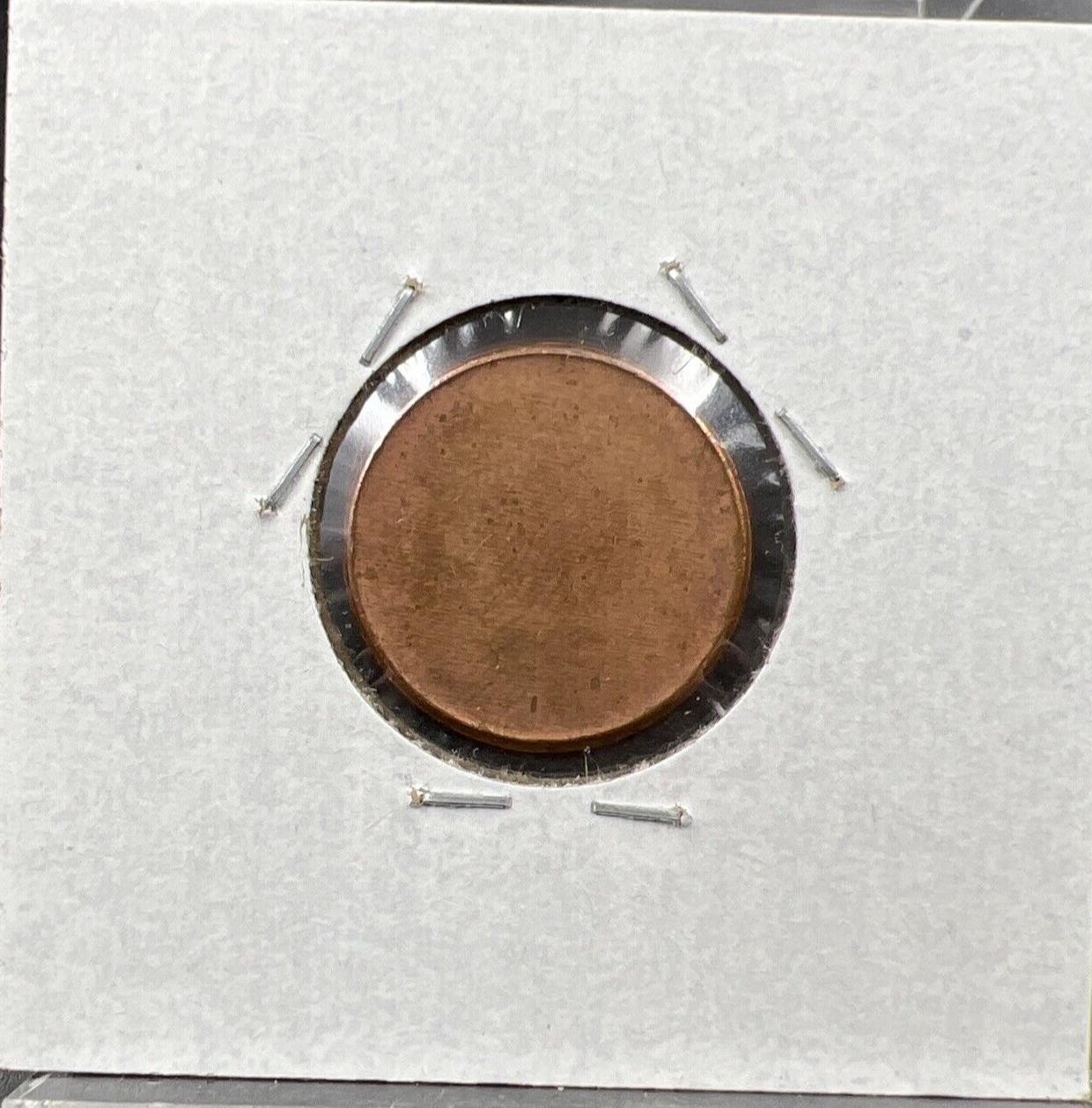 1c Copper Plated Zinc Lincoln Memorial / Shield Cent Planchet 2.5 grams UNC RB